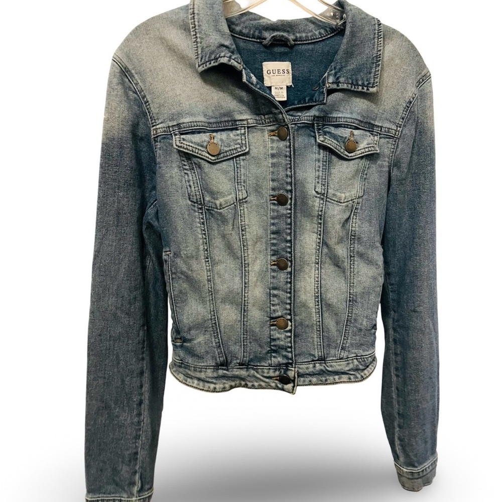GUESS Women's Darling and Blue Denim Jacket w Pockets M